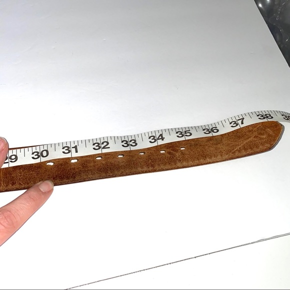 Vintage Tooled Brown Leather Belt Silver Western - Picture 11 of 11